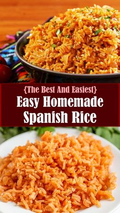 This Homemade Spanish Rice/Mexican Rice is a delicious and flavorful side dish. Whatever You Call It, We’ve Got The Best And Easiest Spanish Rice Recipe You Can Find. It Tastes Like It Came Straight From The Restaurant! Homemade Spanish Rice Easy, Easy Spanish Rice Recipe, Mexican Entrees, Mexican Rice Easy