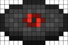 an image of a black and white pattern with red squares