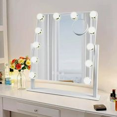 Why choose US Focus on LED Lighting over 12 years, owned factory, professional R&D and support team High Quality performance Super Bright but Energy Saving High Color Reflection, reflect real color and Eye-caring Quick Response Customer Service Perform your makeup routine before this Hollywood-style vanity mirror and enjoy a fantastic and wonderful life. This makeup mirror features 12 LED light bulbs with adjustable brightness, offering warm, daylight, and cool white light settings to ensure fla Vanity Makeup Mirror, Hollywood Vanity, Color Lighting, Lighted Vanity Mirror, Flawless Makeup Application, Vanity Makeup, Hollywood Style, Magnifying Mirror, Makeup Mirror With Lights