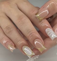 Gold Christmas Nails, Hard Nails, Nails Now, Girly Acrylic Nails, Cute Acrylic Nail Designs, Short Square Acrylic Nails, Unique Acrylic Nails, Long Square Acrylic Nails, Acrylic Nails Coffin Short