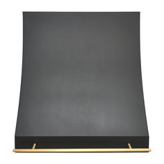 a black and gold shelf is shown against a white background, with the bottom section partially covered in dark gray paper