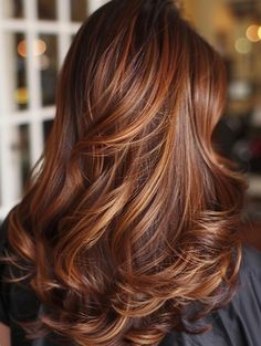 Caramel And Red Hair, Medium Brown Hair With Auburn Highlights, Caramel Fall Hair Color, Dark Auburn Hair Balayage, Hair Color Ideas For Brunettes For Fall Copper Dark Brown, Dark Red With Highlights, Caramel Red Highlights, Brown Hair Ideas For Summer, Caramel Lowlights On Dark Hair