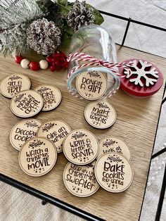 wooden coasters that say don't give a gift to someone who doesn't