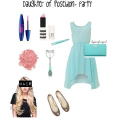 Daughter of Poseidon- party by legionfangirl on Polyvore featuring Glamorous, Tiffany & Co., TheBalm, Topshop, Maybelline, Forever 21 and Rubis Percy Jackson Clothes Inspired Outfits, Percy Jackson Outfits Cabins, Daughter Of Hades Outfits, Daughter Of Poseidon Outfit, Demigod Outfits, 8th Grade Dance Dresses, Mermaid Outfits