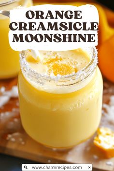 an orange creamsice smoothie in a mason jar