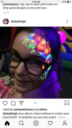 Face Painting, Rectangle Glass, Face Paint, Card Design, Balloons, Neon, Paint