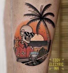 Tattoo Grim Reaper, Tattoo Door, Weekend Tattoo, Traditional Tattoo Designs, Sunset Tattoos, Elements Tattoo, Palm Tattoos, Marvel Tattoos