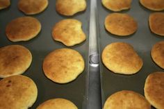 freshly baked breads are lined up in the oven