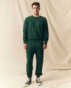 Fall '23 Seasonal Knits – Page 2 – The Great. Green Loungewear, Green Sweatpants, College Sweatshirt, The Men, Vintage Sweatshirt