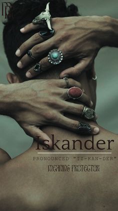 a woman with her hands on top of another person's head and the words is kander surrounded by rings