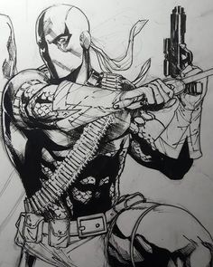 Deathstroke Sketch, Deathstroke Drawing, Deathstroke Art, Sketch Cover, Crocheted Things, Venom Comics