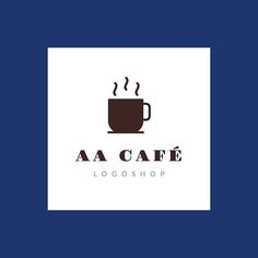 a coffee cup with steam coming out of it and the words aa cafe logo above it