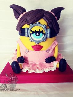 a cake made to look like a minion