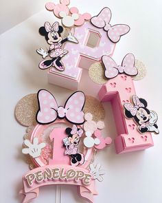 minnie mouse cake toppers and decorations for a 1st birthday