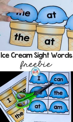 an ice cream sight words printable game for kids to practice the letter i and m