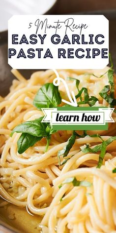 a plate of pasta with parsley on top and the words learn how to make it