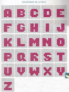 a cross stitch pattern with letters and numbers