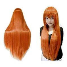 New Product Package Inclued:2pcs Set:1*Wig+1*Hair Cap. So You Can Get An Extra Hair Cap. Adjustable Cap Size For All Head Circumference:Anogol Orange Wig Is For Everyone, The Back Of The Cap Are Designed With 2 Adjustable Straps Enables The Wig To Fit Different People With Different Head Circumference.Soft Breathable Material Structure.Suitable For Small To Medium To Large Head Size.No Worry About Size. Where You Can Show:Anogol Long Orange Wig With Bangs Is Designed For Various Occasions, Such Ginger Wig With Bangs, Ginger Wig, Orange Wig, Cosplay Fashion, Wigs Cosplay, Women Wigs, Ginger Women, Green Wig, Long Hair Wigs