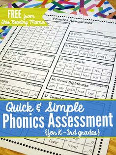 the quick and simple phonics worksheet for 2nd grade students to practice their reading skills