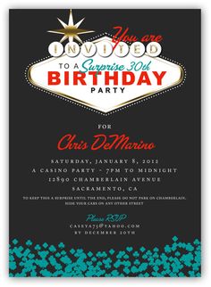 the las vegas birthday party card