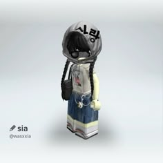 a lego figure wearing a helmet and holding a book in its hands with the word asia written on it