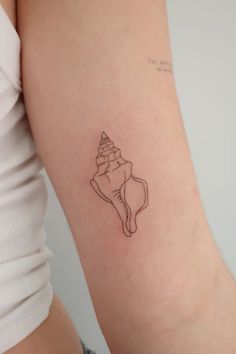 a small tattoo on the arm of a woman