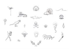 an image of various tattoos on a white background