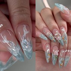 Hand Drawn Nail Designs, Drawn Nail Designs, Gel Toe Nails, Art Deco Nails, Fantasy Nails, Nails Design With Rhinestones, Really Cute Nails, Glam Nails, Elegant Nails