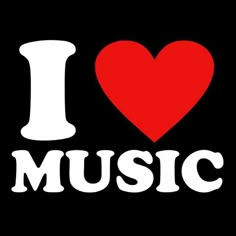 i love music sticker on a black background