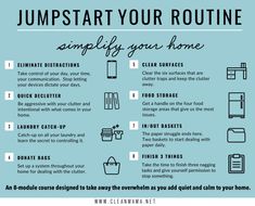 the steps to jumpstart your routine poster with instructions on how to use it