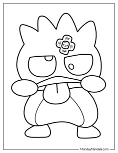 the cartoon character hello kitty is holding a flower