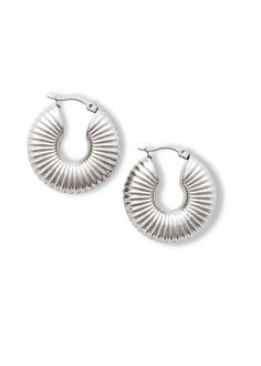 pebby forevee Earring Silver ARTEMIS WATER RESISTANT HOOP EARRING We Are Over The Moon, Leveling Up, Hoop Earring Sets, Over The Moon, Work Attire, Silver Hoops, Night Outfits, Steel Water, Silver Hoop Earrings