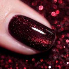 Rarjsm Black and Red Shiny Cat Eye Nail Gel Polish Black With Red Cat Eye Nails, Deep Red Glitter Nails, Burgundy Glitter Nails Acrylic, Burgundy Magnetic Nails, Black Nails With Red Chrome, Red And Black Cat Eye Nails, Dark Red Black Nails, Dark Red Glitter Nails, Cat Eye Toe Nails