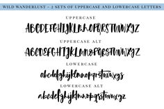 the uppercase and lowercase letters in different styles