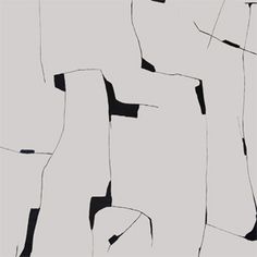 an abstract black and white painting with lines