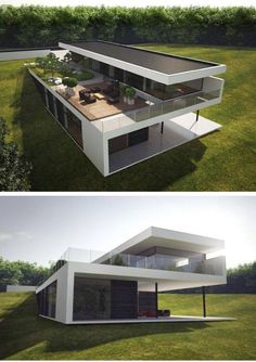 two pictures of the same house in different angles