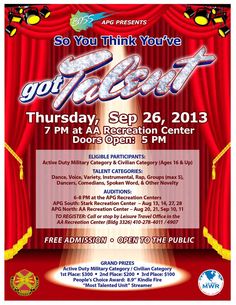 the flyer for an upcoming show, so you think you've got talent