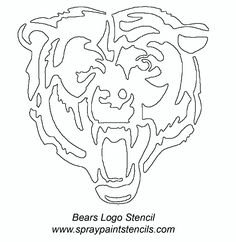 a bear head with the word bears logo stencil