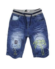 Summer Blue Jeans With Drawstring, Blue Pull-on Style Shorts For Summer, Casual Blue Pull-on Shorts, Stylish Boy Clothes, Teen Pants, Kids Denim Jeans, Kids Jeans Boys, Long Denim Shorts, Embroidered Denim Shorts