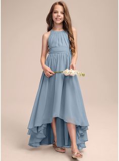 JJ's House Pleated Chiffon Halter Junior Bridesmaid Dresses Fall Spring A-line Belt/Sash Back Zip Dusty Blue No Asymmetrical Blue Sleeveless Junior Bridesmaid Dress. #JJ's House #Pleated #Chiffon #Halter #JuniorBridesmaidDresses #Fall #Spring #Aline #BeltSash #BackZip #DustyBlue #No #Asymmetrical #Blue #Sleeveless #JuniorBridesmaidDress Confirmation Dresses, Girls Bridesmaid Dresses, Junior Bridesmaid Dress, Dresses Chiffon, Bridesmaid Dresses Online, Maid Dress, Blue Bridesmaids, Junior Bridesmaid Dresses, Chiffon Ruffle