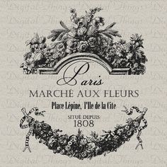 the label for an antique french florist