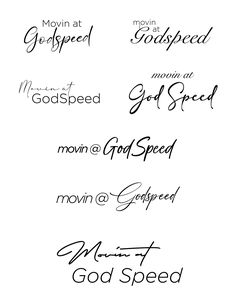 some type of handwriting that is in different colors and font styles, including the word god speed