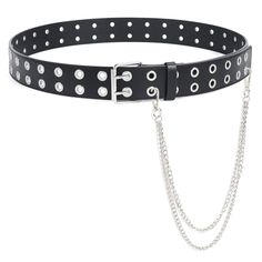 PRICES MAY VARY. ★【Punk Rock Belt with Removable Chain for Any Occasion】You will get a Rock Style Belt and a Cool Detachable Metal Chain. Wonderful choice to wear it for Goth Cosplay, Rock Music, Punk, Hip-Hop Lover, Masquerade costumes, Happy Easter, Halloween, which can create cool effect. A must-have accessory in your closet! ★【High Quality Grommets Studded Belt】 These stylish belts are made of durable soft PU leather, and featured the most popular quality metal alloy two rows of silver gromm Studded Belt Overlap, Stylish Belts, Goth Cosplay, Monster High Cosplay, Belt Hole, Punk Woman, Masquerade Costumes, Braided Leather Belt, Chain For Women