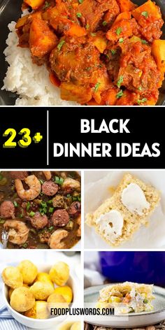 black dinner ideas with text overlay