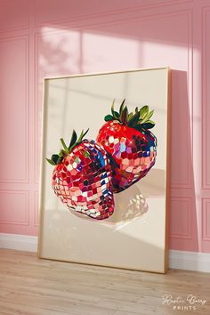 Disco Strawberries Art Print Wall Art Poster Glam Disco Ball Red Strawberries Preppy Trendy Dorm Room Valentine Art PRINTABLE - Etsy Trendy Dorm Room, Glam Disco, Valentine Art, Strawberry Art, Maximalist Decor, Tableau Art, House Things, Arte Inspo