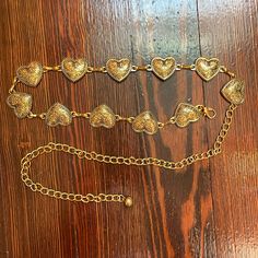 Gold One Size Fits Most Belt Chain Nwot Gold Belt Chain, Chain Belt Outfit, Jewel Belt, Desired Wardrobe, Heart Belt, Coin Belt, Jeweled Belts, Waist Jewelry, Belt Chain