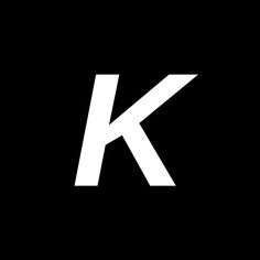 the letter k is made up of white letters on a black background, and it appears to be overlapping with each other