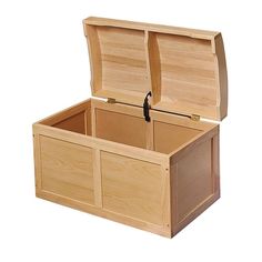 an empty wooden box with two open compartments