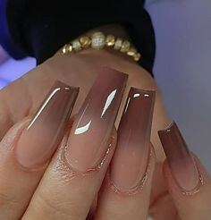 16 Super Hot Ombre Nails for Fall 2024: The Ultimate Autumn Nailspiration! - The Catalog Posh Nails, Brown Acrylic Nails, Fall Acrylic Nails, Acrylic Nails Coffin Short, Brown Nails, Short Acrylic Nails, Nail Arts