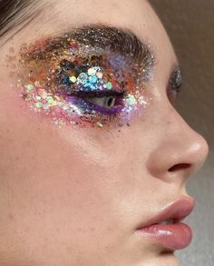 Outfit Ideas August, Edit On Instagram, Funky Makeup, Makeup Tattoos, Stage Makeup, Festival Makeup, Eye Makeup Art, Editorial Makeup, Glitter Makeup